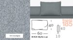 freistil 185 Biesen-Rueckenkissen 60 x 40 im Stoff-Bezug #1055 basaltgrau