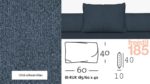 freistil 185 Biesen-Rueckenkissen 60 x 40 im Stoff-Bezug #1056 schwarzblau