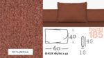 freistil 185 Biesen-Rueckenkissen 60 x 40 im Stoff-Bezug #1057 kupferbraun