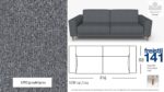 freistil 141 Sofabank in der Breite 214 cm, Seitenteil breit, Lounge Komfort im Stoff-Bezug #1052 graphitgrau
