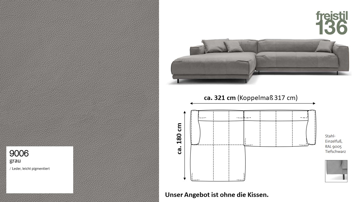 Freistil 136 Rolf Benz Sofa Mit Xl Recamiere Links Zu Unserem Bestpreis