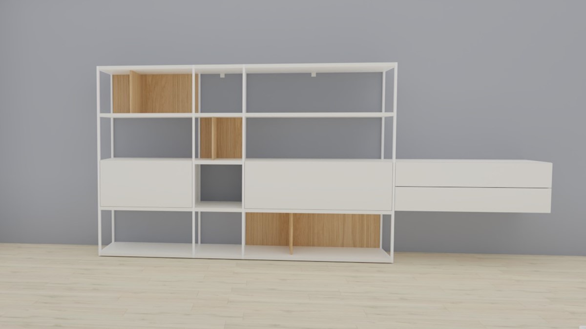 hülsta NOW! VISION Regalwand #980010, Lack-weiß, Akzent Natureiche