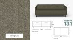 freistil 187 Sofabank in der Breite 192 cm im Stoff-Bezug #1054 grauoliv