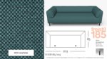 freistil 185 Sofa 3-sitzig, Breite 203 cm im Stoff-Bezug #4025 azurblau