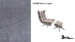Bretz CLOUD 7 Dreh-Sessel B122 mit Dreh-Hocker C122 im Bezug #668480 Velours eisgrau