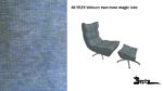 Bretz CLOUD 7 Dreh-Sessel B122 mit Dreh-Hocker C122 im Bezug #669523 Velours two-tone magic lake