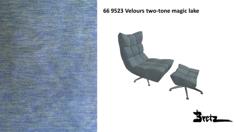 Bretz CLOUD 7 Dreh-Sessel B122 mit Dreh-Hocker C122 im Bezug #669523 Velours two-tone magic lake