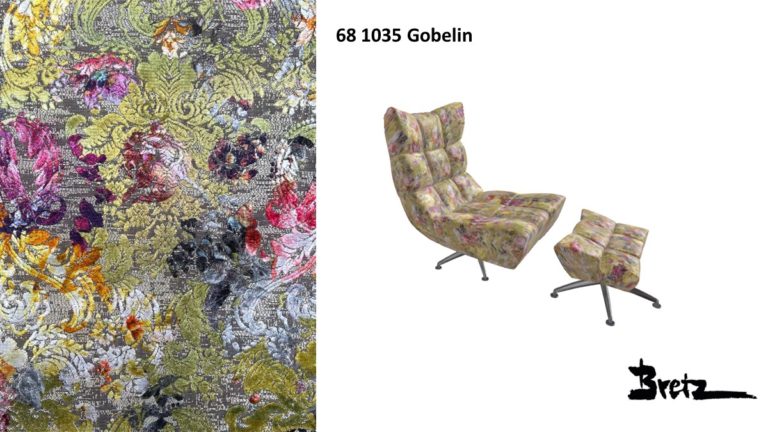 Bretz CLOUD 7 Dreh-Sessel B122 mit Dreh-Hocker C122 im Bezug #681035 Gobelin