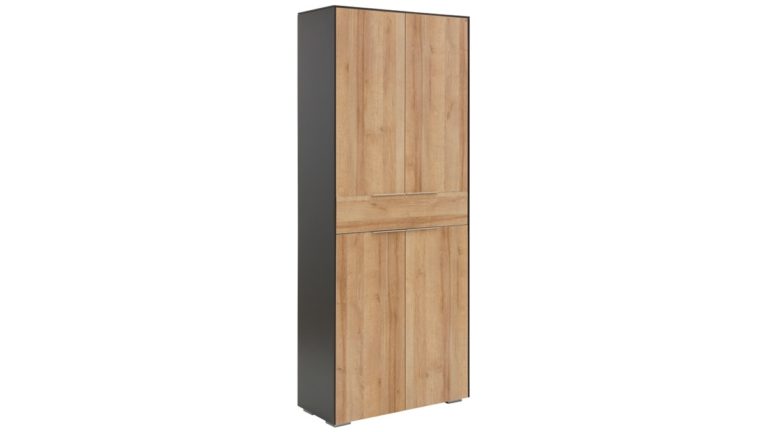 MAJA YOLO Aktenschrank #1518, Korpus anthrazit, Front Rivera Eiche Nachbildung, Griffe Nickel