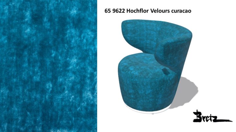 Bretz CROISSANT Drehsessel im Bezug 65 9622 Hochflor Velours curacao