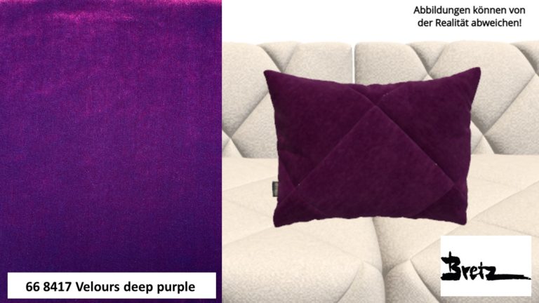Bretz Kissen D106R im Bezug #668417 Velours deep purple