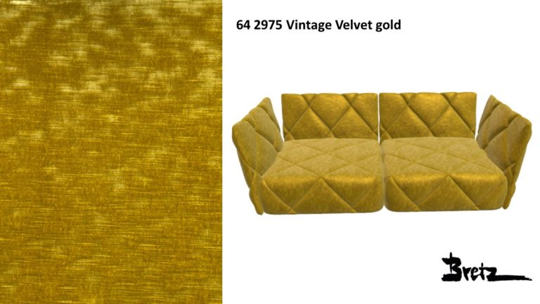 Bretz TERATAI Sofa F106 im Bezug #642975 Vintage Velvet gold