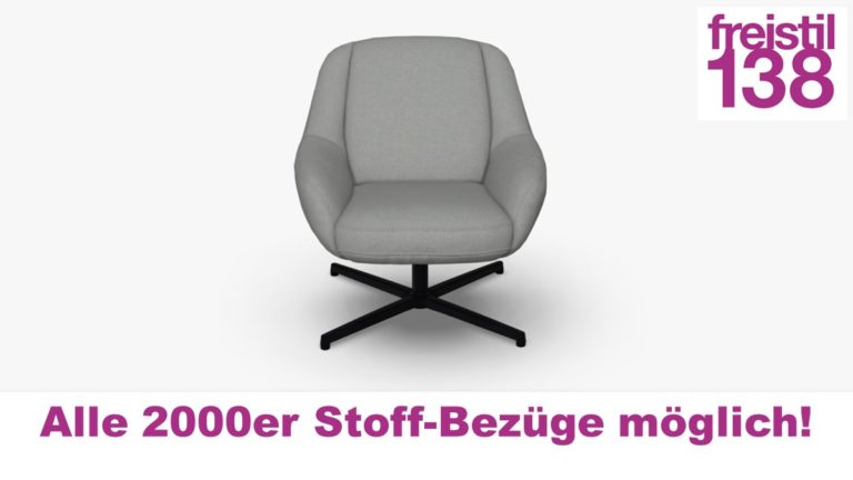 freistil 138 Sessel mit Aluminium-Kreuzfuß, Alle 2000er Stoff-Bezüge möglich!