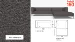 freistil 160 Sofa-Kombination 2, im Stoff-Bezug #4042 schwarzgrau