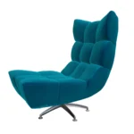 Bretz CLOUD 7 Sessel Hangout B122 aus der seitlichen Perspektive im Bezug 619426 enzianblau