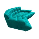 Bretz CLOUD 7 Sofa G154 aus der seitlichen Perspektive im Bezug 631524 blue drops