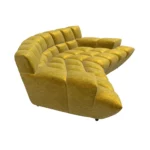 Bretz CLOUD 7 Sofa G154 aus der seitlichen Perspektive im Bezug 642975 gold