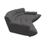 Bretz CLOUD 7 Sofa G154 aus der seitlichen Perspektive im Bezug 657280 stone grey