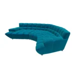 Bretz CLOUD 7 Sofa Z154 aus der seitlichen Perspektive im Bezug 619426 enzianblau