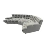 Bretz CLOUD 7 Sofa Z154 aus der seitlichen Perspektive im Bezug 619486 austernpilz