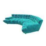 Bretz CLOUD 7 Sofa Z154 aus der seitlichen Perspektive im Bezug 650322 blue moss