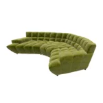 Bretz CLOUD 7 Sofa Z154 aus der seitlichen Perspektive im Bezug 668438 midsummer oliv