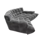 Bretz CLOUD 7 Sofa G154 aus der seitlichen Perspektive im Bezug 662085 silberschimmer