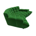 Bretz CLOUD 7 Sofa G154 aus der seitlichen Perspektive im Bezug 668430 rain forest