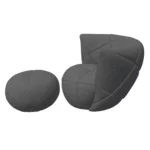 Bretz TERATAI Sessel & Hocker A106 & C106 aus der seitlichen Perspektive im Bezug 657280 stone grey