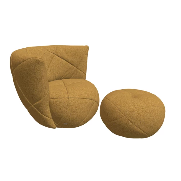 Bretz TERATAI Sessel & Hocker A106 & C106 im Bezug 657275 caramel