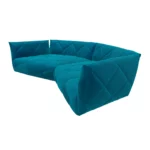 Bretz TERATAI Sofa G106 aus der seitlichen Perspektive im Bezug 619426 enzianblau