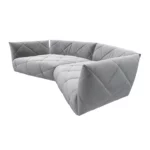 Bretz TERATAI Sofa G106 aus der seitlichen Perspektive im Bezug 619480 silver nugget