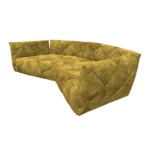 Bretz TERATAI Sofa G106 aus der seitlichen Perspektive im Bezug 641978 gold green