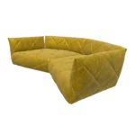 Bretz TERATAI Sofa G106 aus der seitlichen Perspektive im Bezug 642975 gold