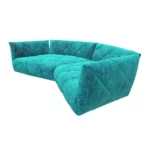 Bretz TERATAI Sofa G106 aus der seitlichen Perspektive im Bezug 650322 blue moss