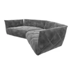 Bretz TERATAI Sofa G106 aus der seitlichen Perspektive im Bezug 662085 silberschimmer