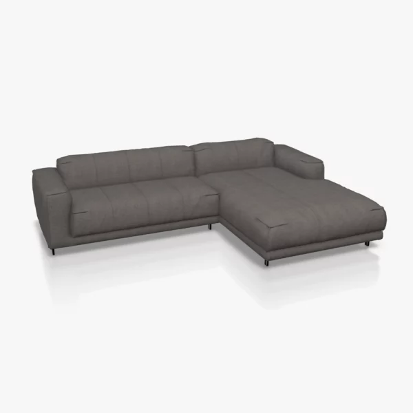 freistil 136 Sofa mit Longchair rechts in der Breite ca. 281 cm im Stoff-Bezug 4037 schwarzgrau