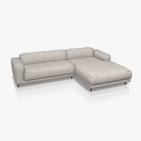 freistil 136 Sofa mit Longchair rechts in der Breite ca. 281 cm im Stoff-Bezug 4046 steingrau