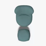 freistil 173 Sessel und Pouf aus der Vogelperspektive im Stoff-Bezug 3047 taubenblau