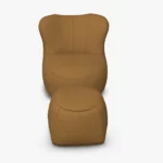 freistil 173 Sessel und Pouf im Stoff-Bezug 1058 braunbeige