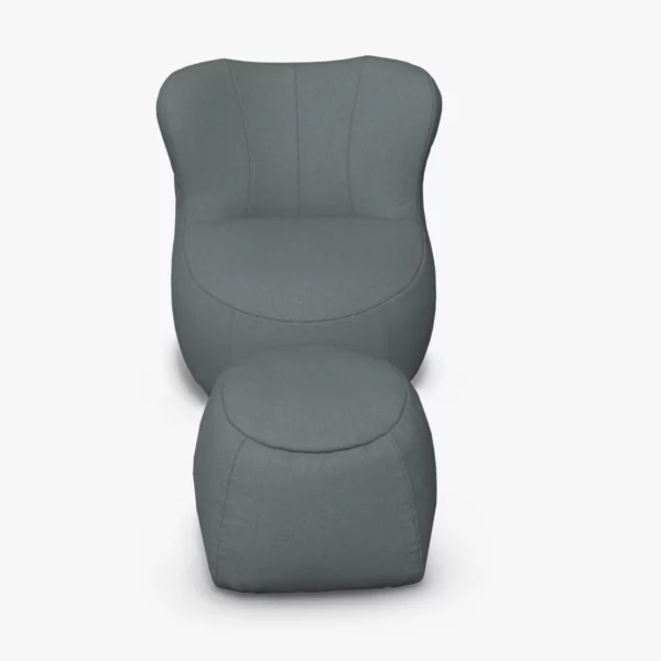 freistil 173 Sessel und Pouf im Stoff-Bezug 3043 basaltgrau