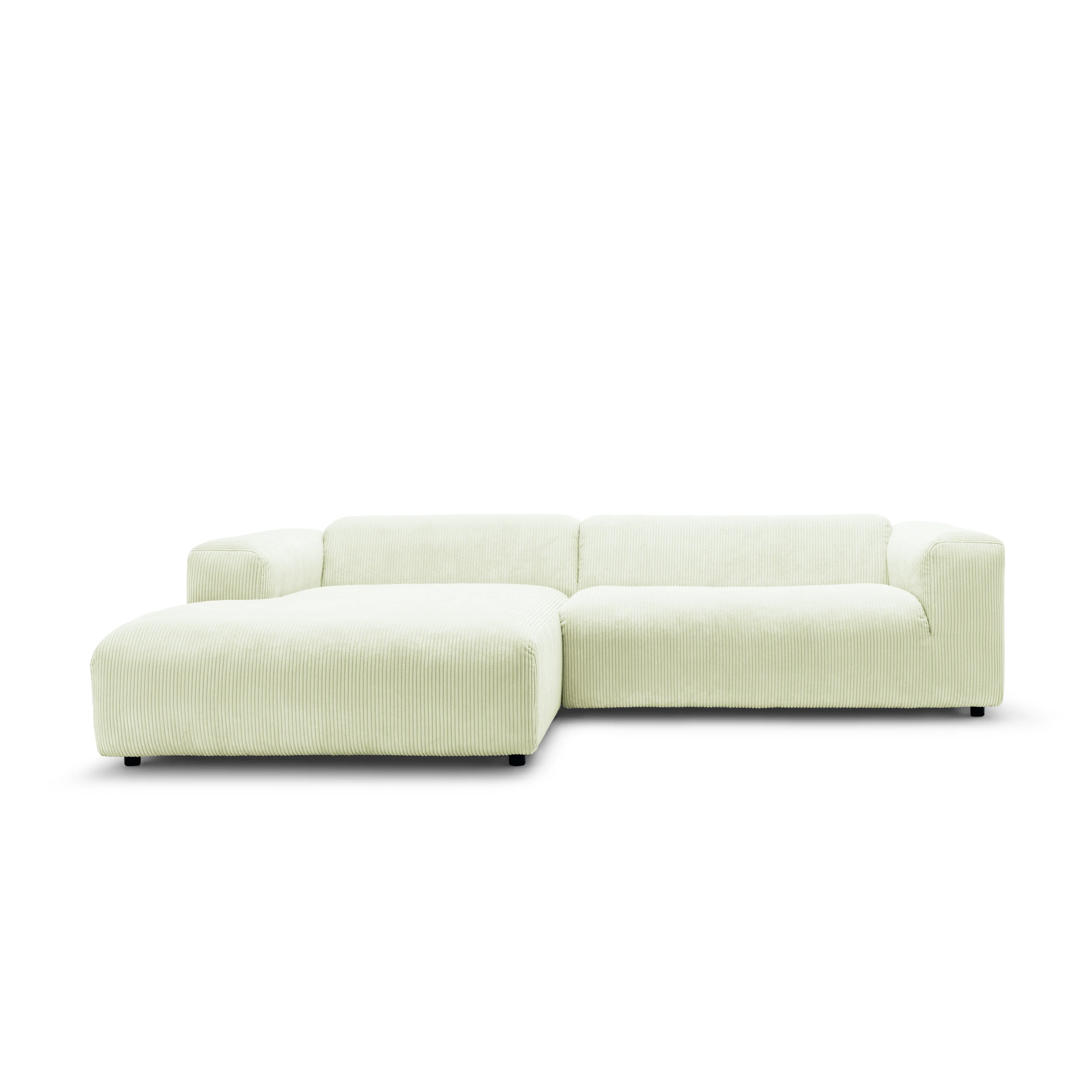 freistil 187 Sofa mit Longchair im Cord-Bezug 4600 weiss