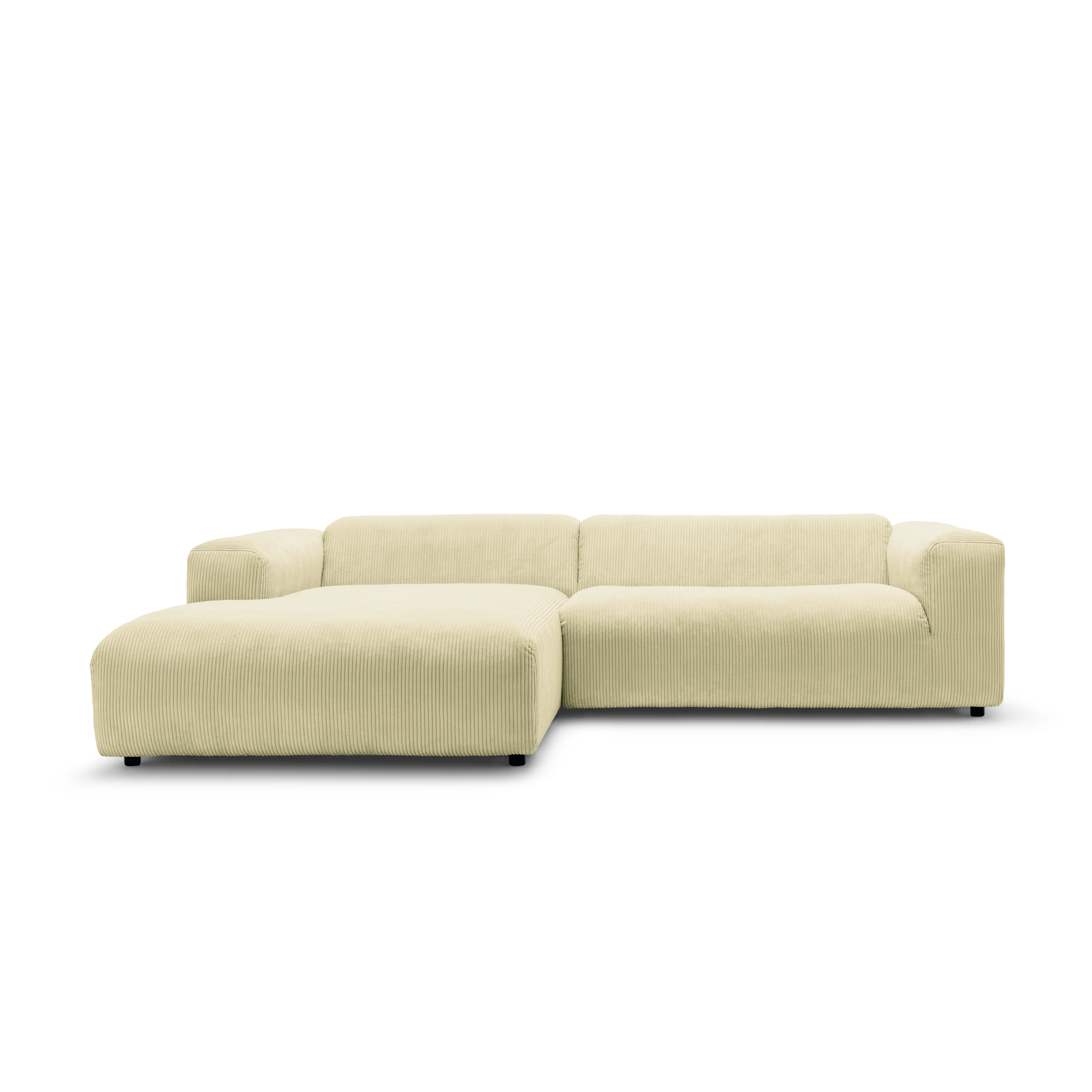 freistil 187 Sofa mit Longchair im Cord-Bezug 4601 Elfenbein