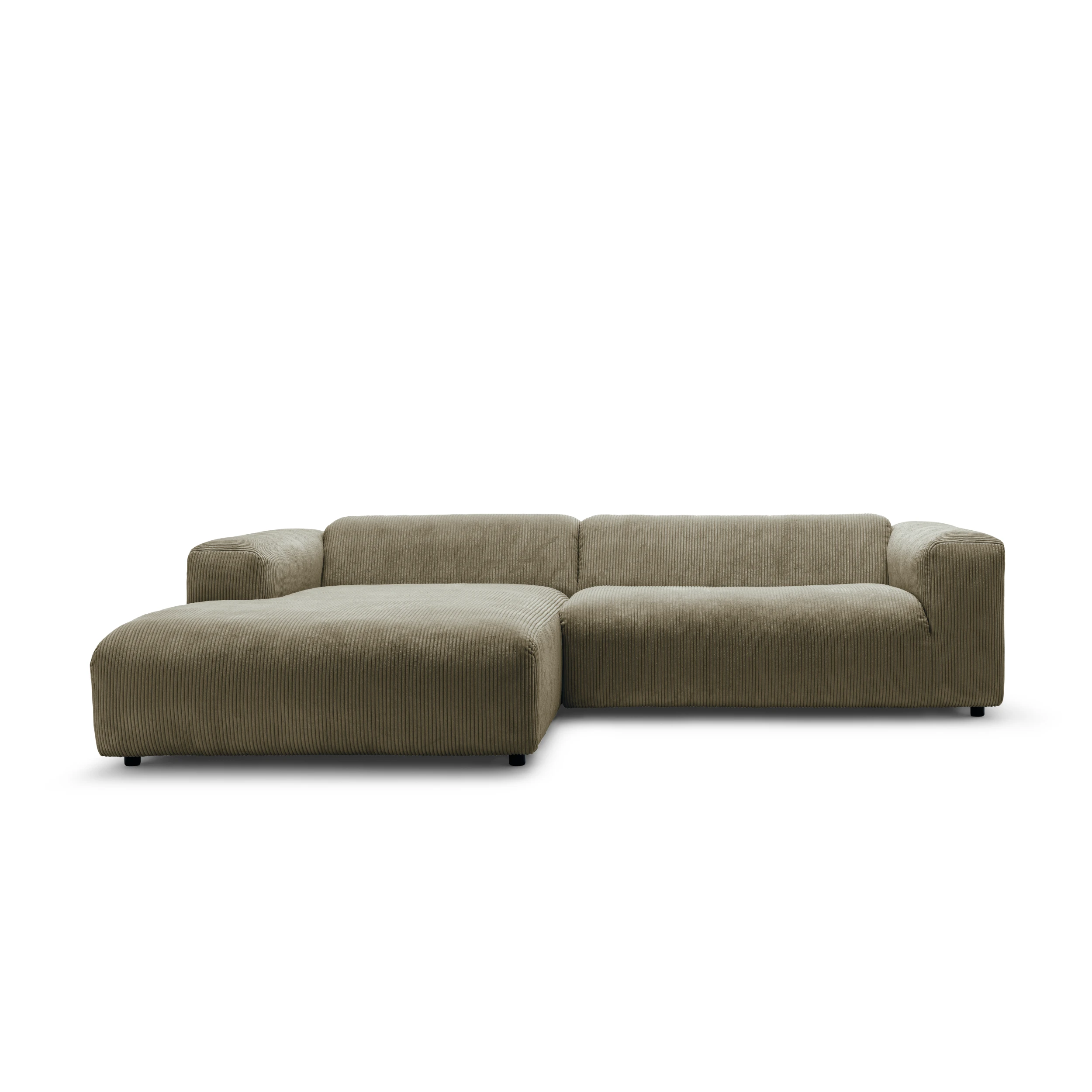 freistil 187 Sofa mit Longchair im Cord-Bezug 4602 Cappuccino