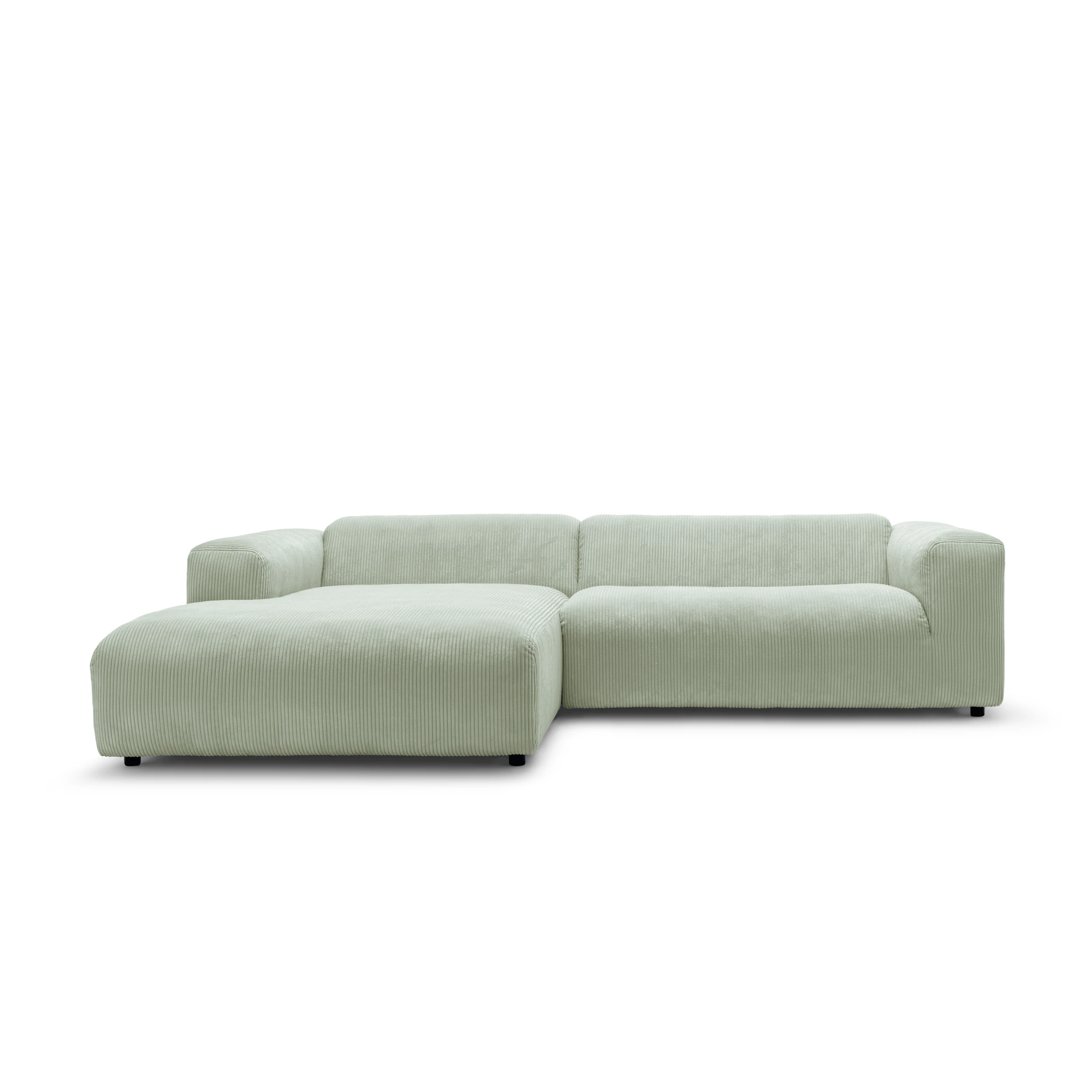 freistil 187 Sofa mit Longchair im Cord-Bezug 4603 Naturgrau