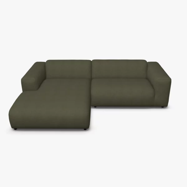 freistil 187 Sofa mit Longchair links in der Breite ca. 280 cm im Stoff-Bezug 1054 grauoliv