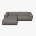 freistil 187 Sofa mit Longchair links in der Breite ca. 280 cm im Stoff-Bezug 3040 platingrau