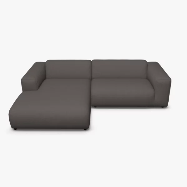 freistil 187 Sofa mit Longchair links in der Breite ca. 280 cm im Stoff-Bezug 4019 braungrau