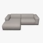 freistil 187 Sofa mit Longchair links in der Breite ca. 280 cm im Stoff-Bezug 4020 silbergrau