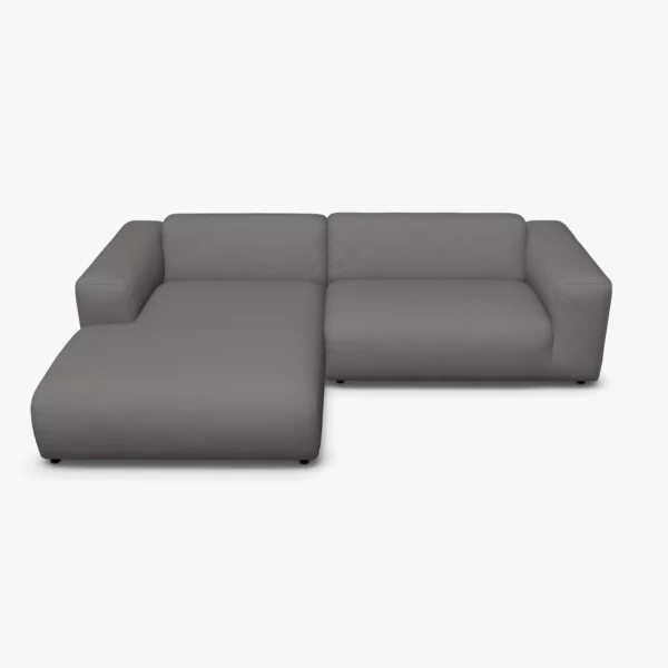 freistil 187 Sofa mit Longchair links in der Breite ca. 280 cm im Stoff-Bezug 4080 schwarz-weiss-grau